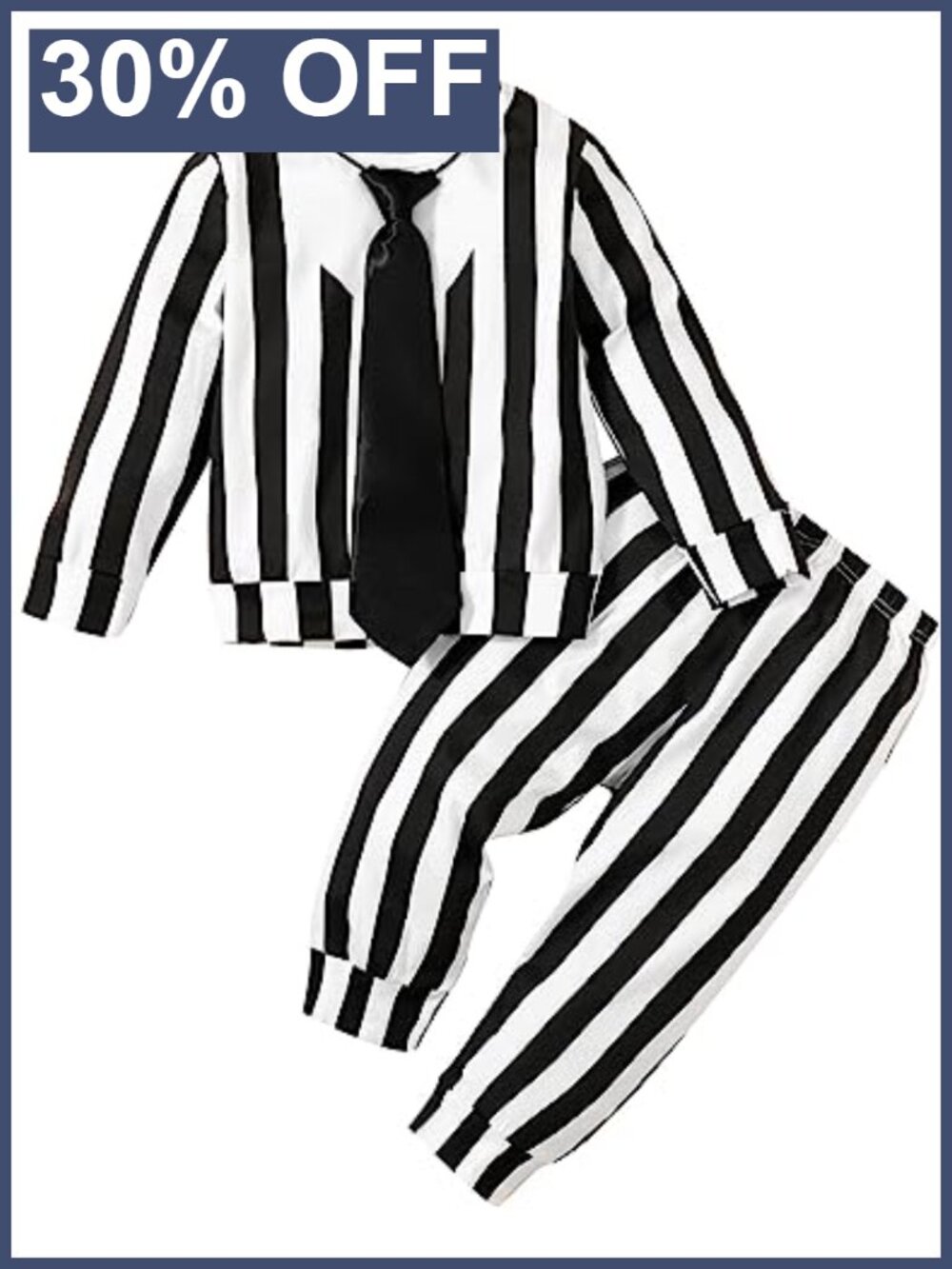 Toddler Halloween Costume Set Striped Shirt Pants Tie